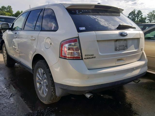 2FMDK48C78BA42544 - 2008 FORD EDGE SEL WHITE photo 3