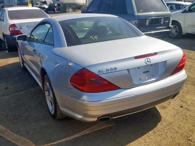 WDBSK75F55F096865 - 2005 MERCEDES-BENZ SL 500 SILVER photo 3