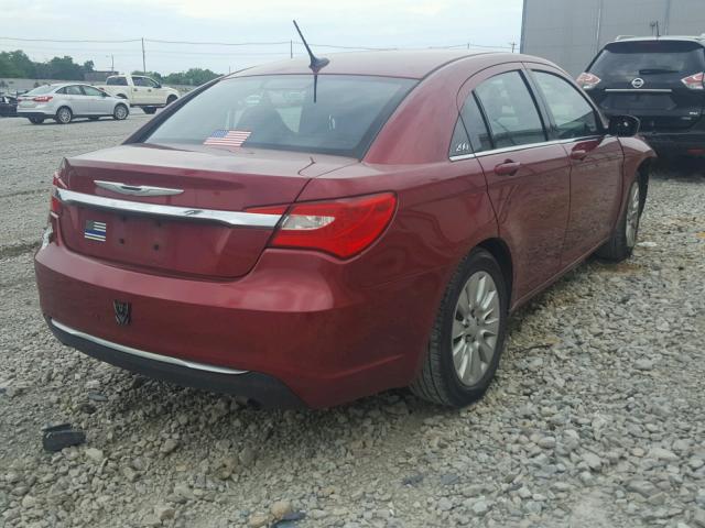 1C3CCBAB9EN146458 - 2014 CHRYSLER 200 LX RED photo 4