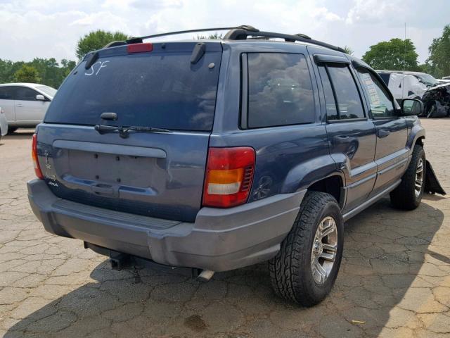 1J4GW48S54C336980 - 2004 JEEP GRAND CHER BLUE photo 4