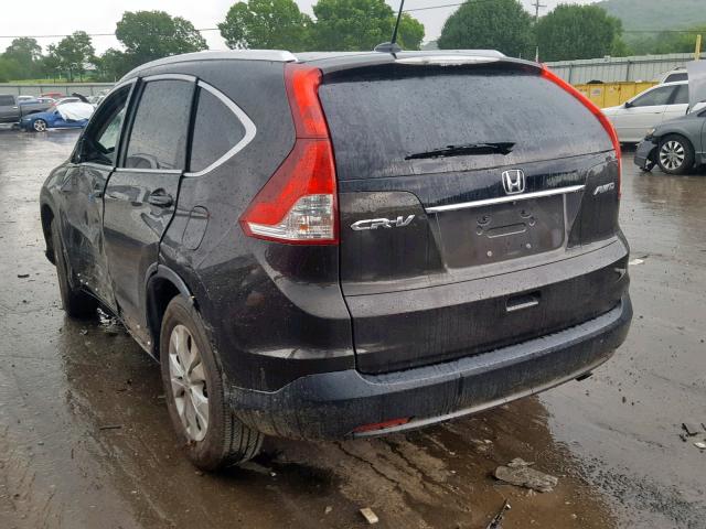 5J6RM4H7XEL020583 - 2014 HONDA CR-V EXL BLACK photo 3