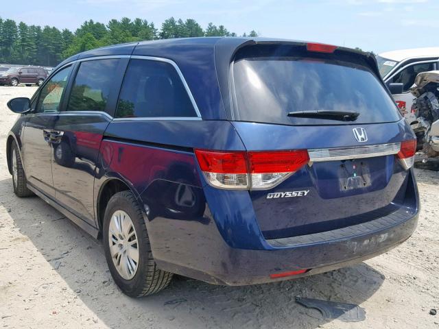 5FNRL5H24EB060213 - 2014 HONDA ODYSSEY LX BLUE photo 3