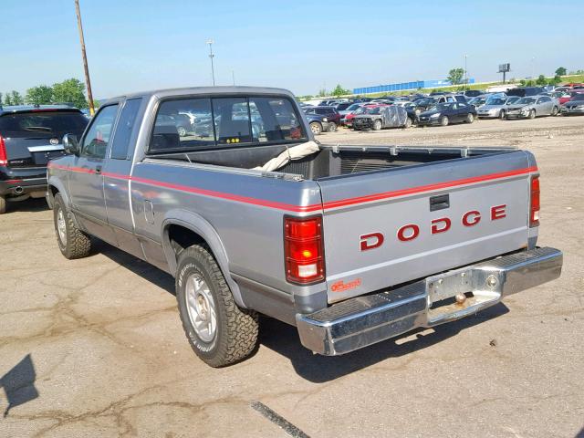 1B7GL23Y9MS283432 - 1991 DODGE DAKOTA SILVER photo 3