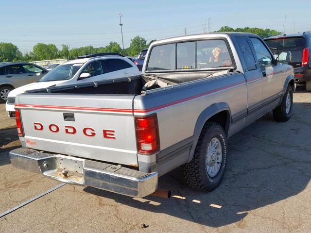 1B7GL23Y9MS283432 - 1991 DODGE DAKOTA SILVER photo 4