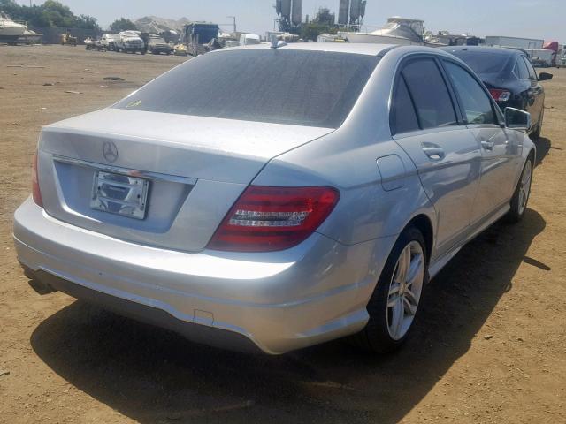 WDDGF4HB0CA605215 - 2012 MERCEDES-BENZ C 250 SILVER photo 4