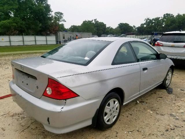 1HGEM22184L078706 - 2004 HONDA CIVIC DX V SILVER photo 4