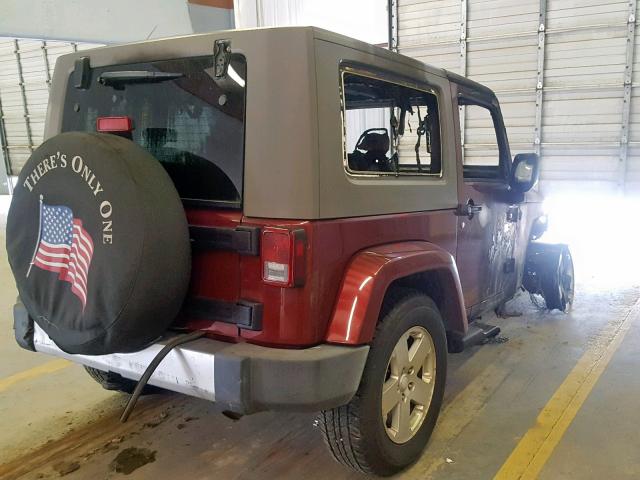 1J4FA54198L535999 - 2008 JEEP WRANGLER S BURGUNDY photo 4