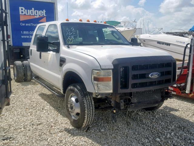 1FDWW37R08EA36814 - 2008 FORD 350 CC 4X4 WHITE photo 1