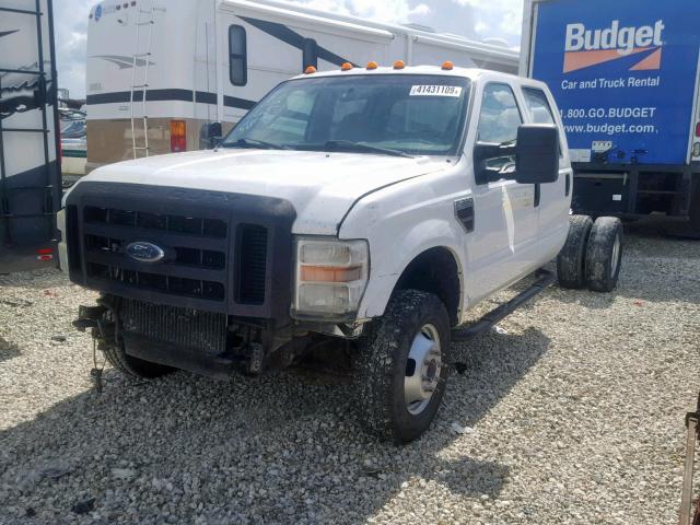 1FDWW37R08EA36814 - 2008 FORD 350 CC 4X4 WHITE photo 2