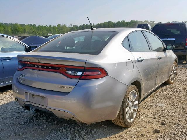 1C3CDFCB0FD174609 - 2015 DODGE DART LIMIT GRAY photo 4