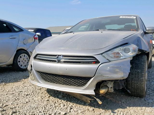 1C3CDFCB0FD174609 - 2015 DODGE DART LIMIT GRAY photo 9