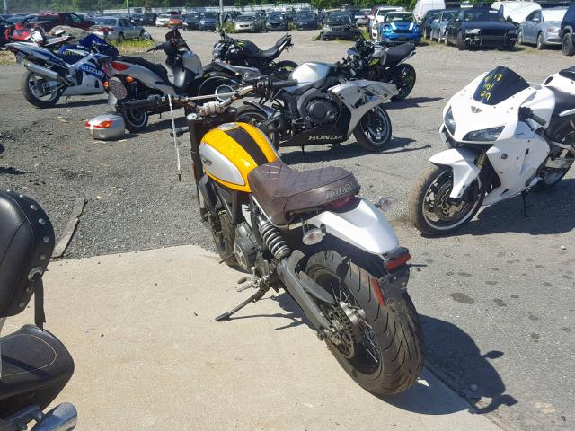 ML015ANM4GT007159 - 2016 DUCATI SCRAMBLER YELLOW photo 3