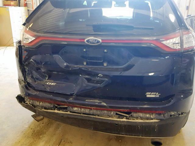 2FMPK4J92GBB57353 - 2016 FORD EDGE SEL BLUE photo 9