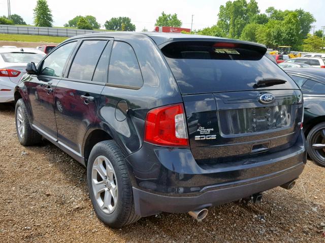 2FMDK3JCXDBC17223 - 2013 FORD EDGE SEL BLUE photo 3