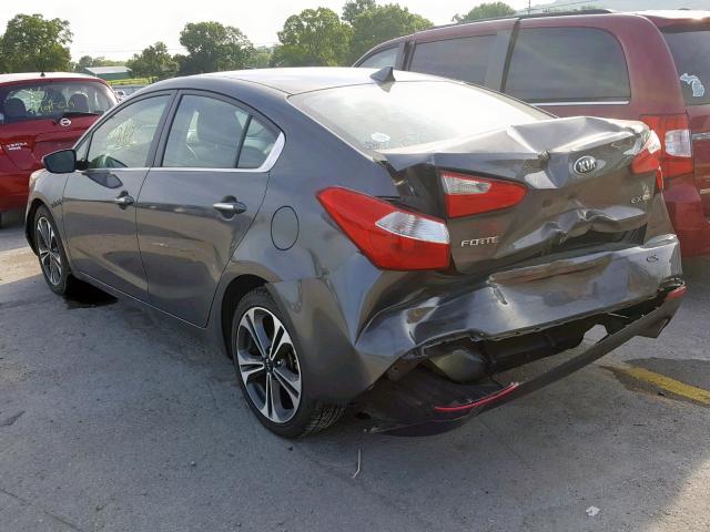 KNAFX4A84E5106928 - 2014 KIA FORTE EX GRAY photo 3