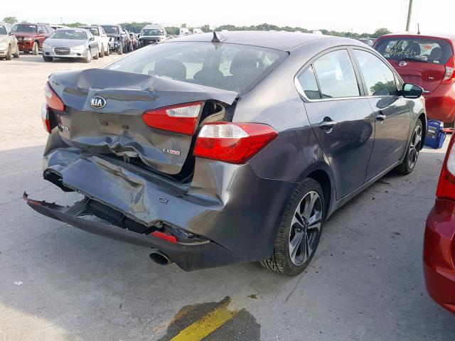 KNAFX4A84E5106928 - 2014 KIA FORTE EX GRAY photo 4