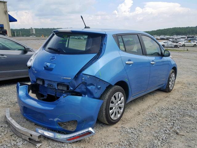 1N4AZ0CP4DC424262 - 2013 NISSAN LEAF S BLUE photo 4