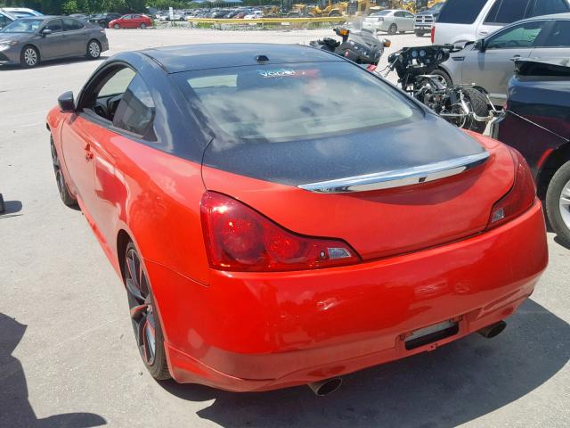 JNKCV64E98M101483 - 2008 INFINITI G37 BASE RED photo 3