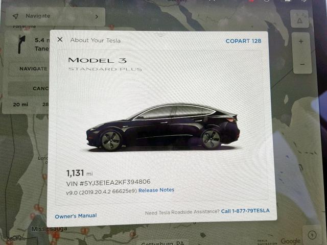 5YJ3E1EA2KF394806 - 2019 TESLA MODEL 3 BLACK photo 8