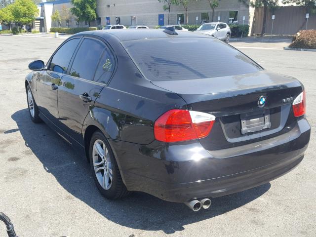 WBAVC53548FZ88830 - 2008 BMW 328 I SULE BLACK photo 3