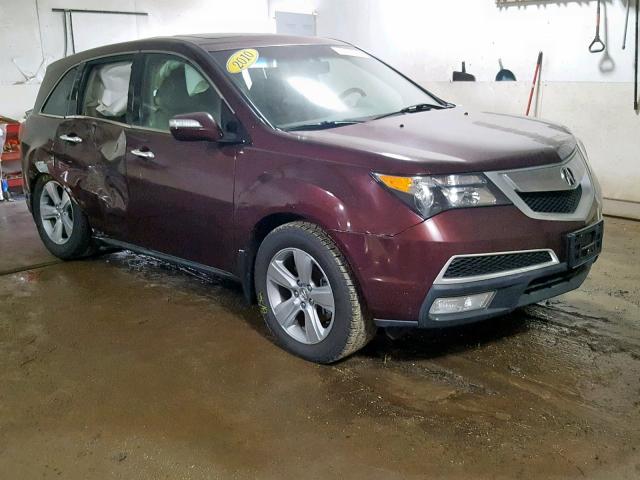 2HNYD2H23AH502257 - 2010 ACURA MDX MAROON photo 1