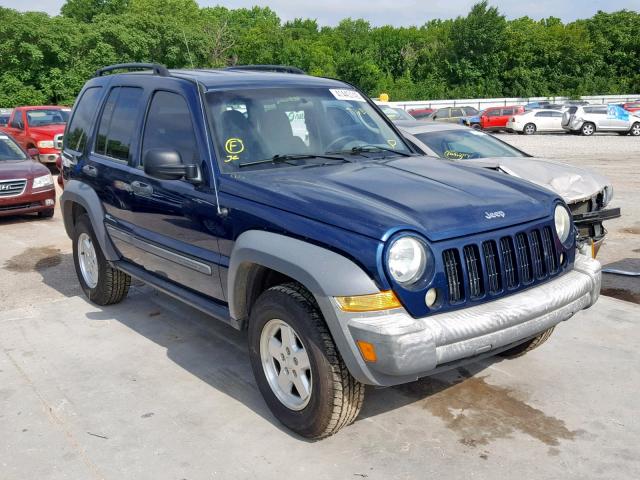 1J4GL48K45W540856 - 2005 JEEP LIBERTY SP BLUE photo 1