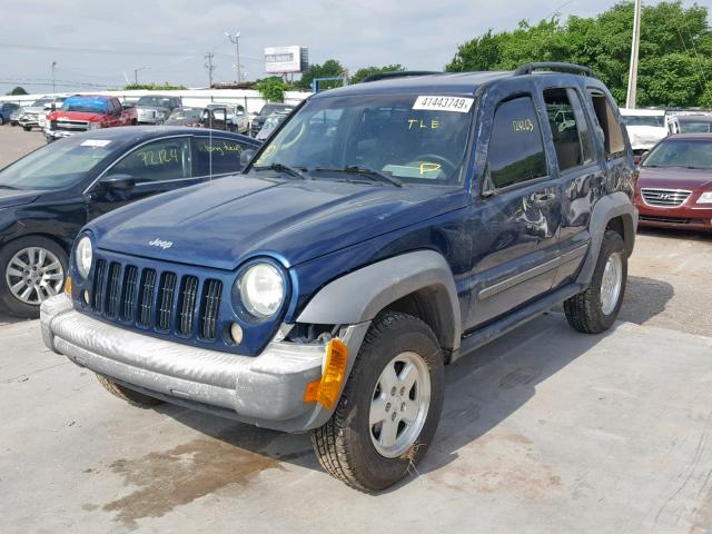 1J4GL48K45W540856 - 2005 JEEP LIBERTY SP BLUE photo 2