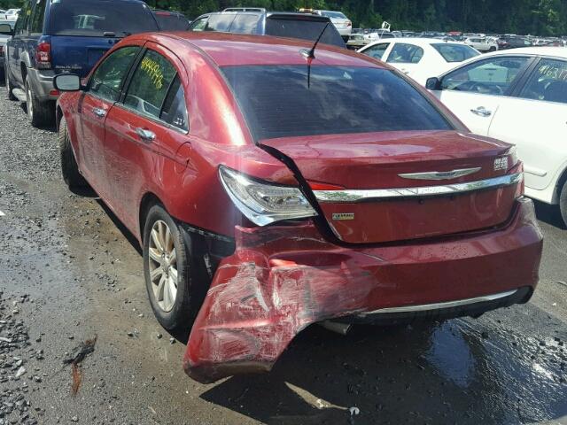 1C3CCBCG1DN722180 - 2013 CHRYSLER 200 LIMITE RED photo 3