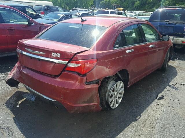 1C3CCBCG1DN722180 - 2013 CHRYSLER 200 LIMITE RED photo 4