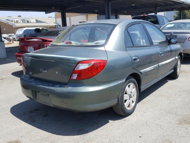 KNADC123816076423 - 2001 KIA RIO GREEN photo 4