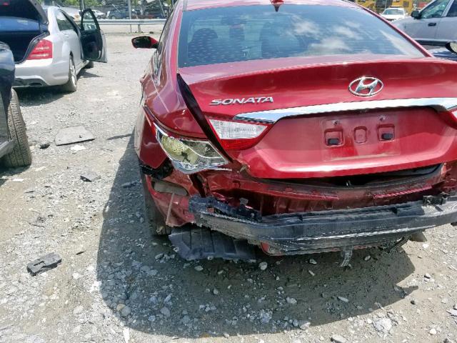 5NPEB4AC4EH923625 - 2014 HYUNDAI SONATA GLS BURGUNDY photo 9