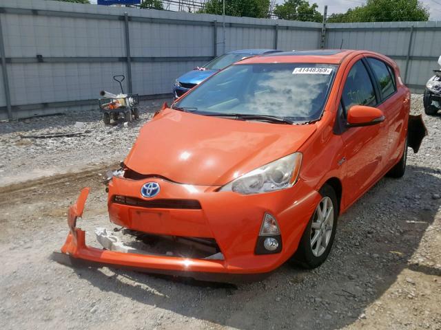 JTDKDTB37C1008567 - 2012 TOYOTA PRIUS C ORANGE photo 2