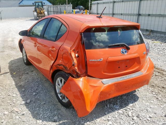 JTDKDTB37C1008567 - 2012 TOYOTA PRIUS C ORANGE photo 3