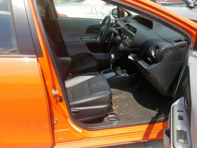 JTDKDTB37C1008567 - 2012 TOYOTA PRIUS C ORANGE photo 5