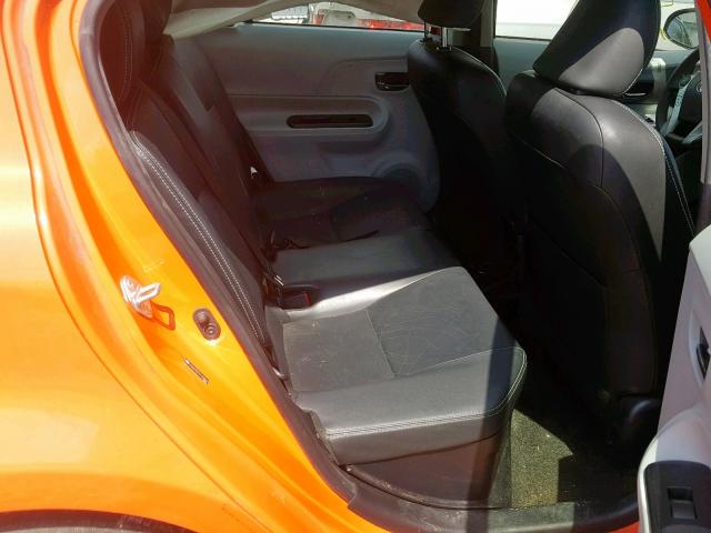 JTDKDTB37C1008567 - 2012 TOYOTA PRIUS C ORANGE photo 6