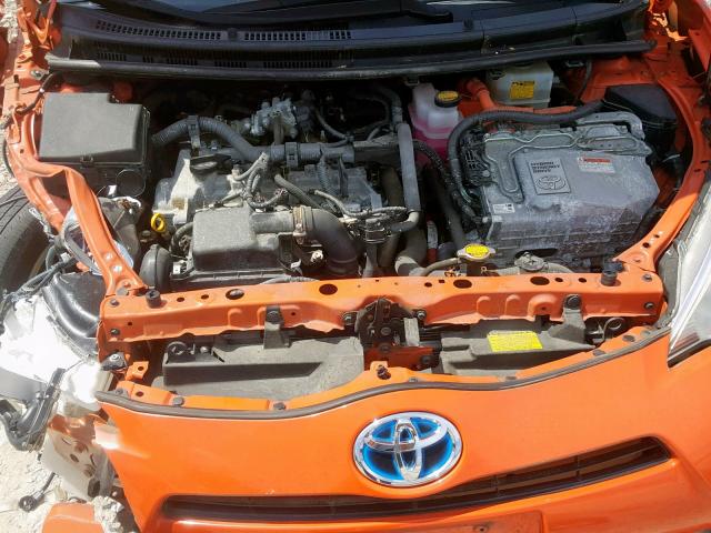 JTDKDTB37C1008567 - 2012 TOYOTA PRIUS C ORANGE photo 7