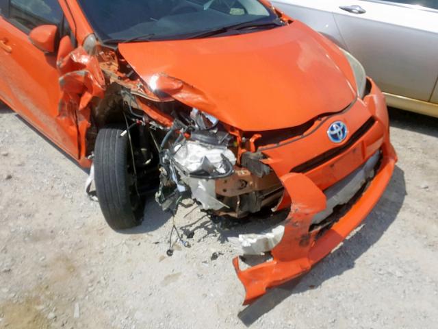 JTDKDTB37C1008567 - 2012 TOYOTA PRIUS C ORANGE photo 9