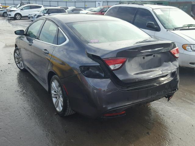 1C3CCCAB1FN653703 - 2015 CHRYSLER 200 LIMITE GRAY photo 3