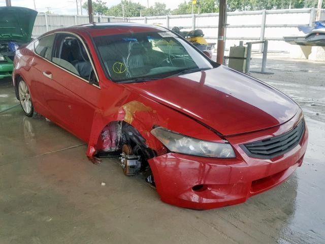 1HGCS21809A002637 - 2009 HONDA ACCORD EXL RED photo 1