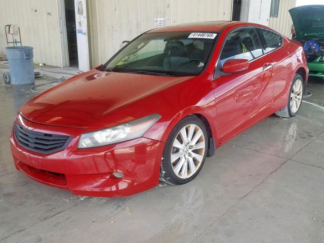 1HGCS21809A002637 - 2009 HONDA ACCORD EXL RED photo 2