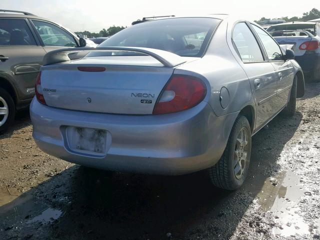 1B3ES56C62D623201 - 2002 DODGE NEON ES SILVER photo 4