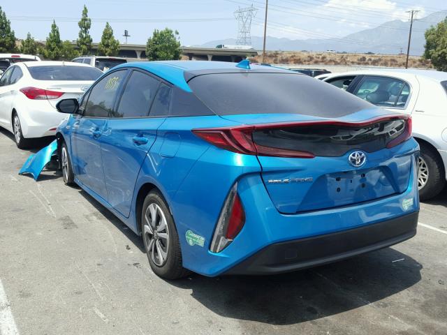 JTDKARFP9H3032521 - 2017 TOYOTA PRIUS PRIM ლურჯი ფოტო 3