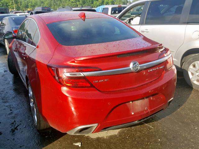 2G4GT5GX9F9274393 - 2015 BUICK REGAL GS RED photo 3