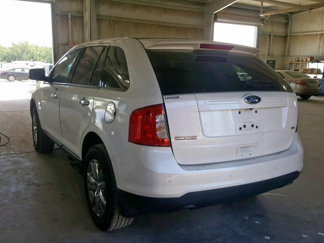 2FMDK3JC2BBA83224 - 2011 FORD EDGE SEL WHITE photo 3