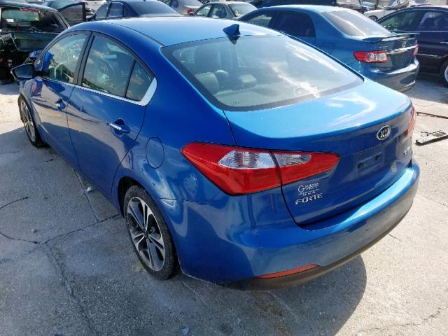 KNAFZ4A88F5354028 - 2015 KIA FORTE EX BLUE photo 3