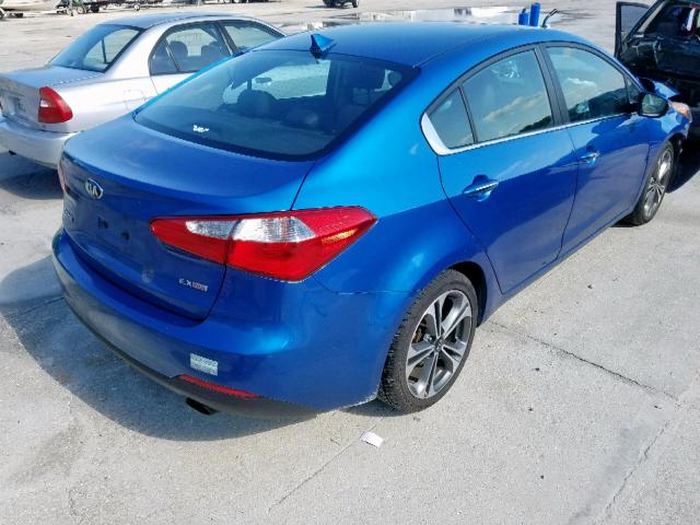 KNAFZ4A88F5354028 - 2015 KIA FORTE EX BLUE photo 4