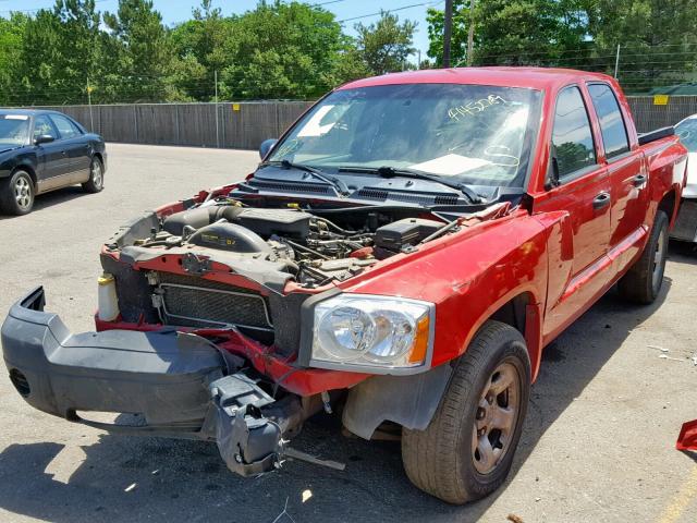 1D7HW28N75S219570 - 2005 DODGE DAKOTA QUA RED photo 2