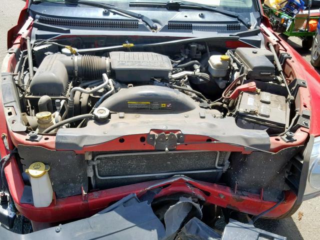 1D7HW28N75S219570 - 2005 DODGE DAKOTA QUA RED photo 7