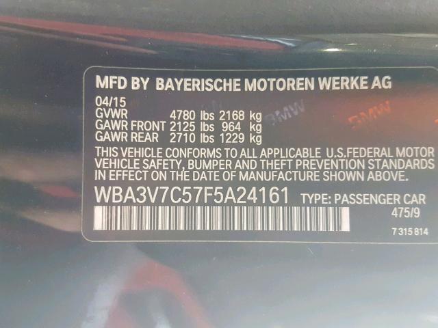 WBA3V7C57F5A24161 - 2015 BMW 428 I BLACK photo 10