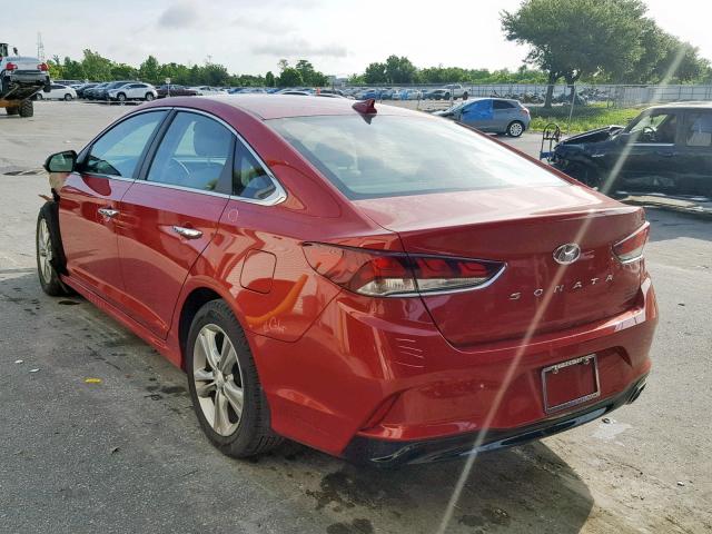 5NPE34AF2JH659001 - 2018 HYUNDAI SONATA SPO RED photo 3